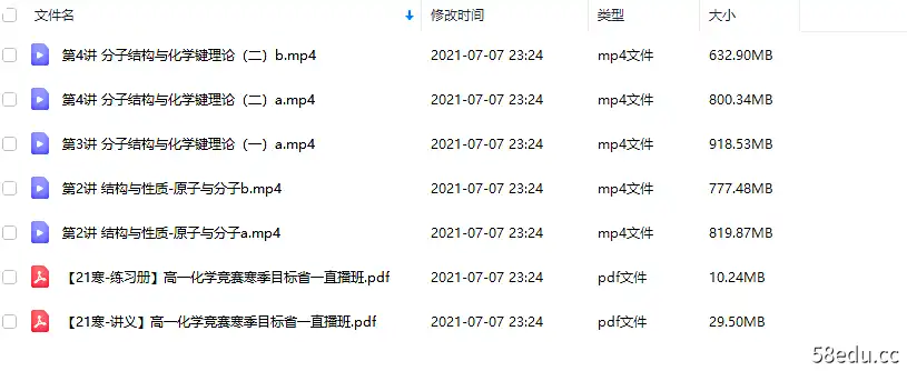 [百度云网盘]学而思【21寒-目标省一】高一化学竞赛朱辉宇寒假直播班12讲课程 