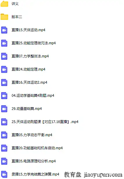 李玮物理课程合集，经典试题讲解分析，视频课程齐全！|百度云网盘-不可思议资源网