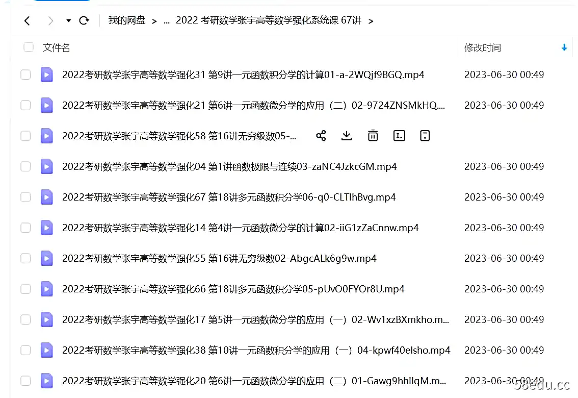 2022考研数学张宇高等数学强化系统课|百度云网盘-不可思议资源网