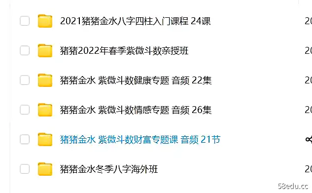 猪猪金水紫微斗数情感专题、2021猪猪金水八字四柱入门课程-不可思议资源网