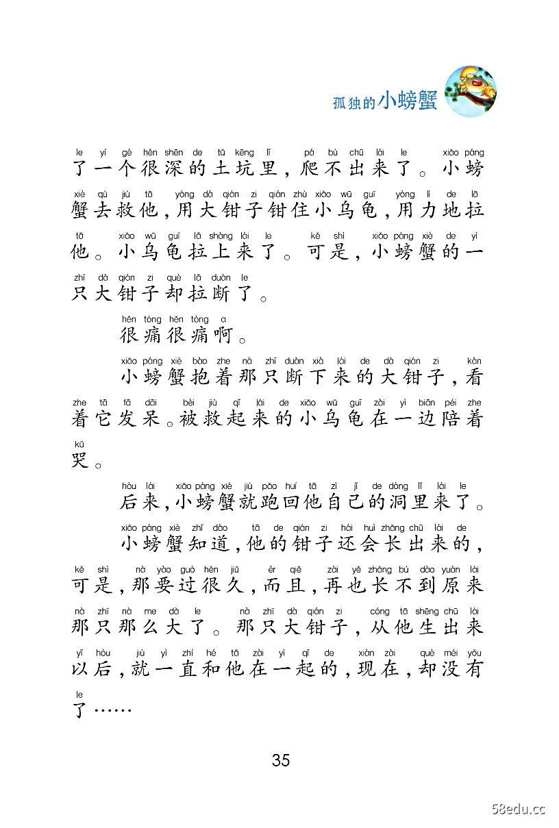 图片[2]-冰波：《孤独的小螃蟹高清》小学生必读PDF高清版本-不可思议资源网