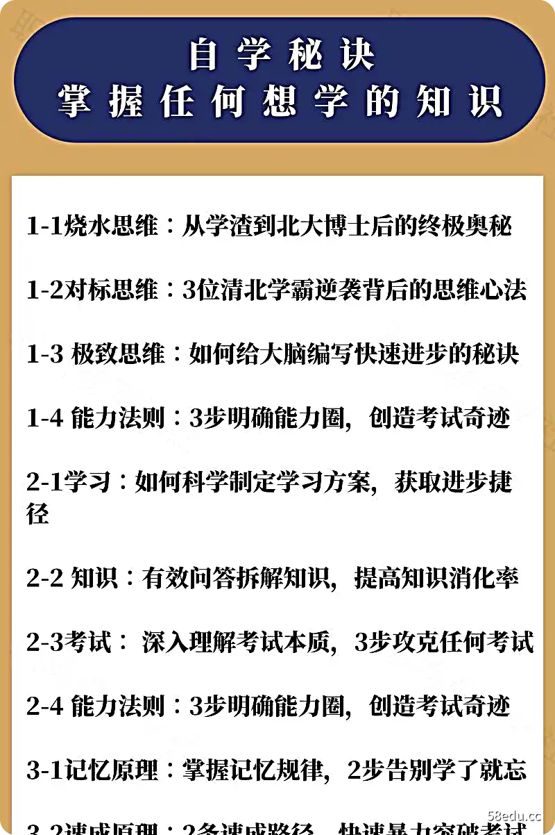 图片[8]-全能自学法 (5课合集)|全能自学法 搞定各个领域一通百通的学习方法-不可思议资源网