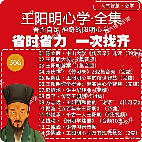 王阳明课程大全合集视频音频文字心学哲学国学传统文化传习录|百度网盘下载-不可思议资源网