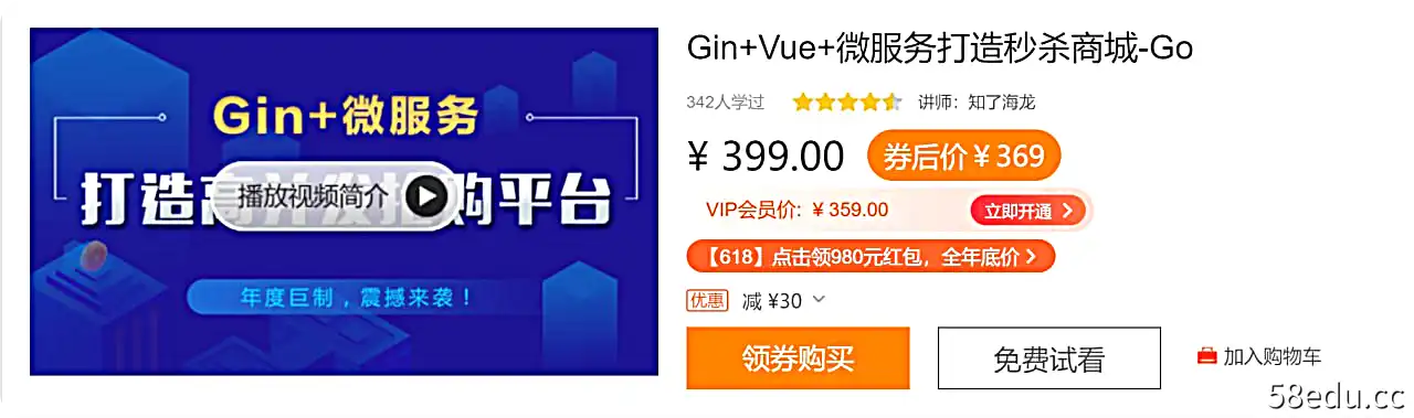 Gin+Vue+微服务打造秒杀商城-Go-不可思议资源网