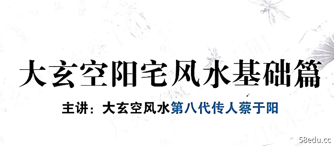 杜彦霖亲传弟子蔡于阳《大玄空阳宅风水》视频课程90讲-不可思议资源网