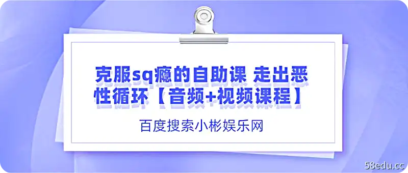 一堂克服sq成瘾走出恶性循环的自助课[音视频教程]-第1图-小斌网