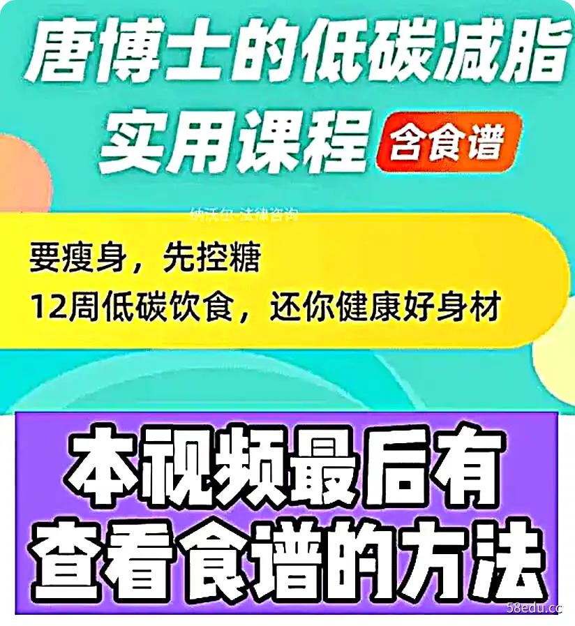 唐博士的低碳减脂课程（含食谱），12周还你健康好身材-不可思议资源网