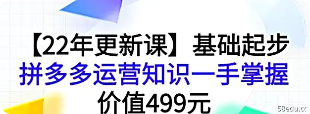 【纪主任】基础起步，拼多多2022年运营知识一手掌握-不可思议资源网