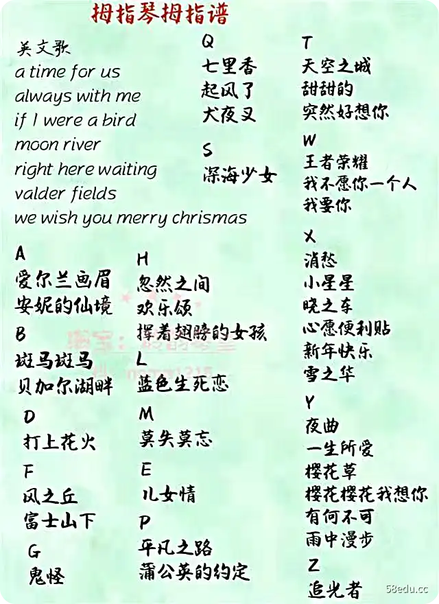 图片[5]-300首卡林巴拇指琴初学者简谱拇指谱电子版 17音附入门教学素材#吉他谱-不可思议资源网